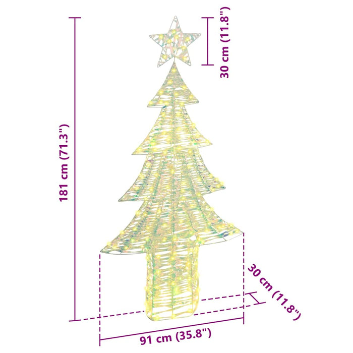 Brad de Crăciun cu 240 LED Alb cald 181 cm PET - WALTI WALTI