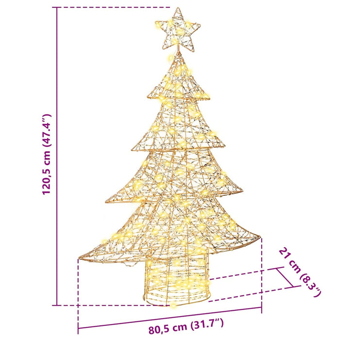 Brad de Crăciun cu 120 LED Alb cald 120,5 cm PET - WALTI WALTI