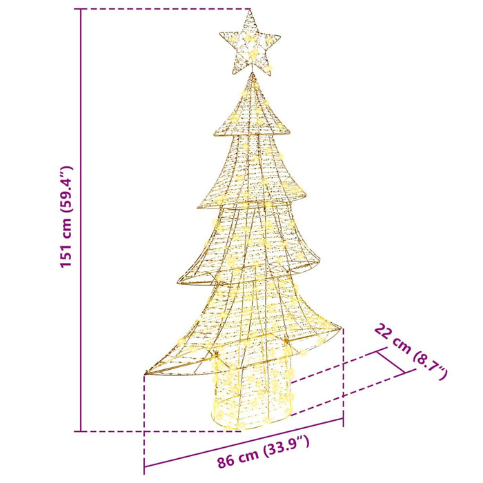 Brad de Crăciun cu 160 LED Alb cald 151 cm PET - WALTI WALTI