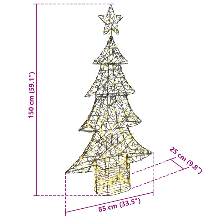 Brad de Crăciun cu 160 LED Alb cald 150 cm Ratan - WALTI WALTI