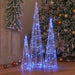 Brad de Crăciun cu 90 LED 3 pcs albastru 20 x 20 x 80 cm Acril - WALTI WALTI