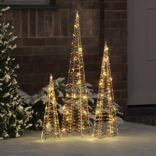 Brad de Crăciun cu 90 LED 3 pcs Alb cald 20 x 20 x 80 cm PET - WALTI WALTI