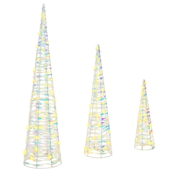Brad de Crăciun cu 90 LED 3 pcs Alb cald 20 x 20 x 80 cm PET - WALTI WALTI