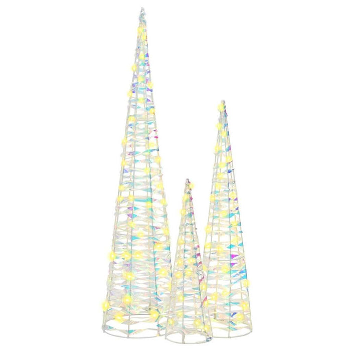 Brad de Crăciun cu 90 LED 3 pcs Alb cald 20 x 20 x 80 cm PET - WALTI WALTI
