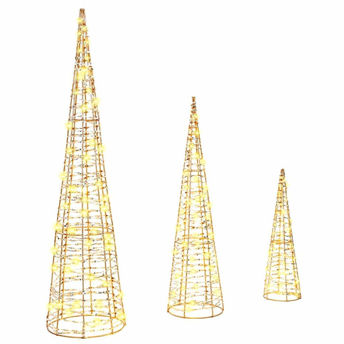 Brad de Crăciun cu 90 LED 3 pcs Alb cald 40 cm 60 cm 80 cm PET - WALTI WALTI