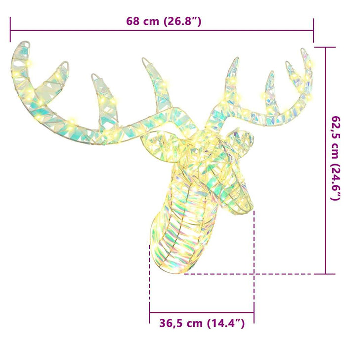 Sanie cu ren cu 140 LED Alb cald 68 x 36.5 x 62.5 cm PET - WALTI WALTI
