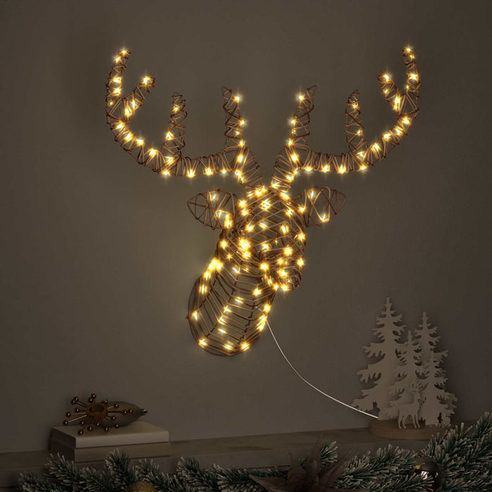 Sanie cu ren cu 140 LED Alb cald 68 x 36,5 x 62,5 cm Ratan - WALTI WALTI
