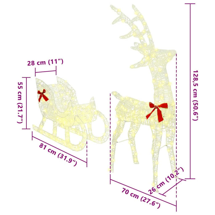Sanie cu ren Alb cald 120 cm 55 cm Acril - WALTI WALTI