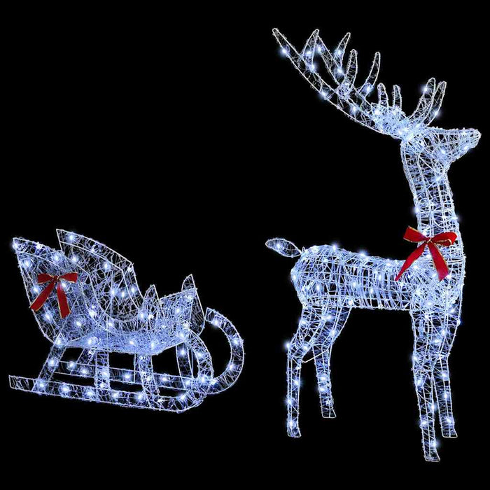 Sanie cu ren cu 200 LED Alb rece 70 x 26 x 130 cm Acril - WALTI WALTI