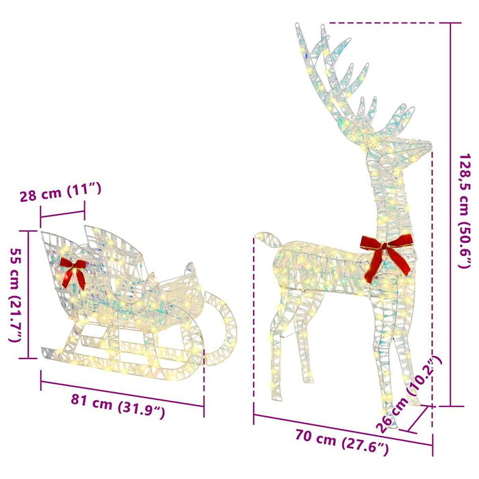 Sanie cu ren Alb cald 120 cm 55 cm PET - WALTI WALTI