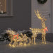 Sanie cu ren cu 200 LED Alb cald 70 x 26 x 129 cm PET - WALTI WALTI