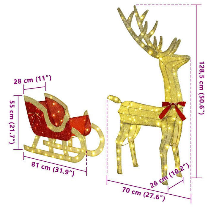 Sanie cu ren Alb cald 120 cm 55 cm țesătură - WALTI WALTI