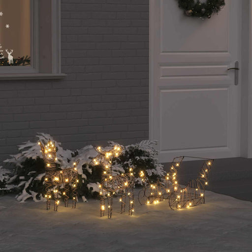 Sanie cu ren cu 160 LED Alb cald 53 x 28 x 33 cm Ratan - WALTI WALTI