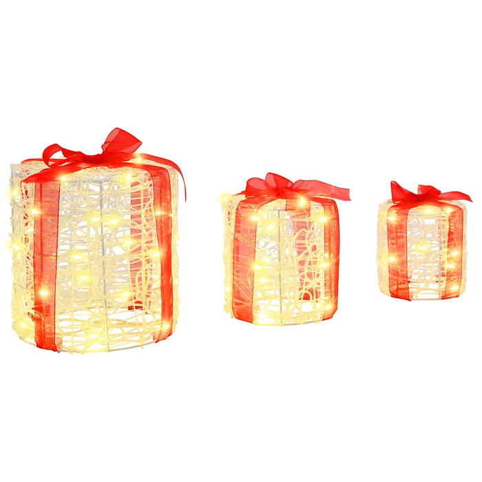 Decorație cutie de cadou 3 pcs Alb cald 20 x 20 x 21 cm Acril - WALTI WALTI