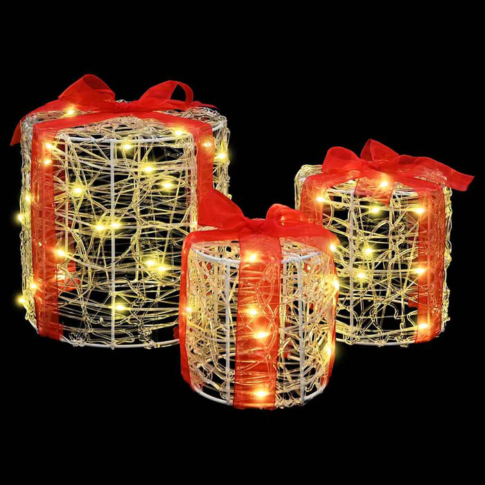 Decorație cutie de cadou 3 pcs Alb cald 20 x 20 x 21 cm Acril - WALTI WALTI