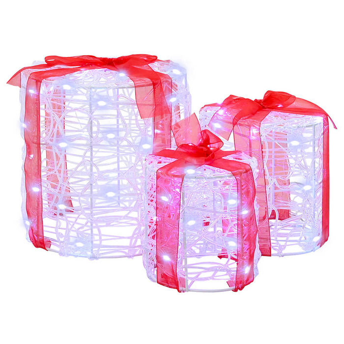 Decorație cutie de cadou 3 pcs Alb rece 20 x 20 x 21 cm Acril - WALTI WALTI