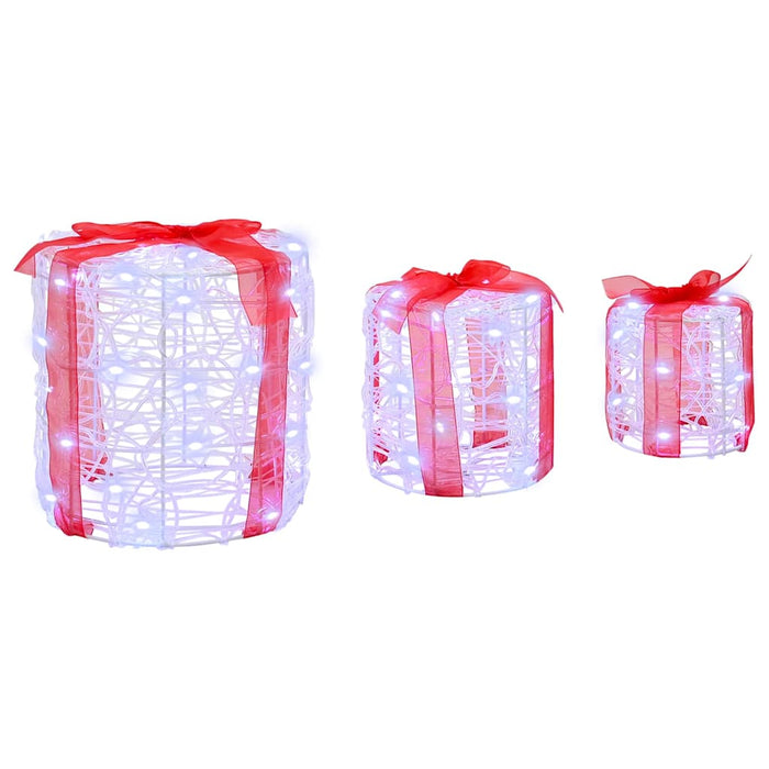 Decorație cutie de cadou 3 pcs Alb rece 20 x 20 x 21 cm Acril - WALTI WALTI