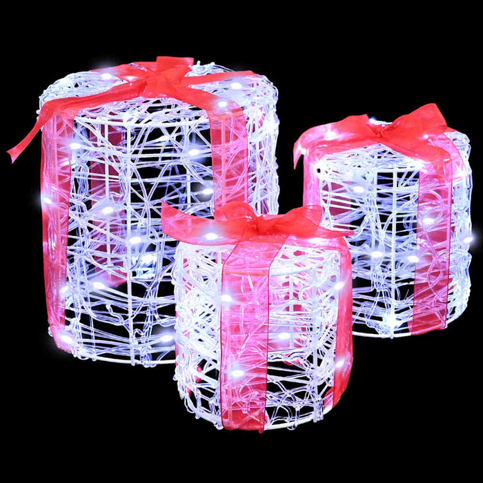Decorație cutie de cadou 3 pcs Alb rece 20 x 20 x 21 cm Acril - WALTI WALTI