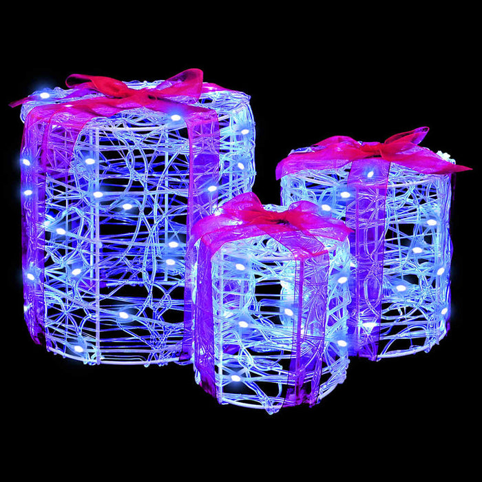 Decorație cutie de cadou 3 pcs albastru 20 x 20 x 21 cm Acril WALTI