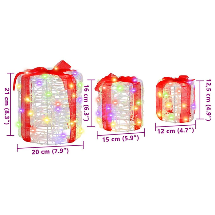 Decorație cutie de cadou 3 pcs colorat 20 x 20 x 21 cm Acril - WALTI WALTI