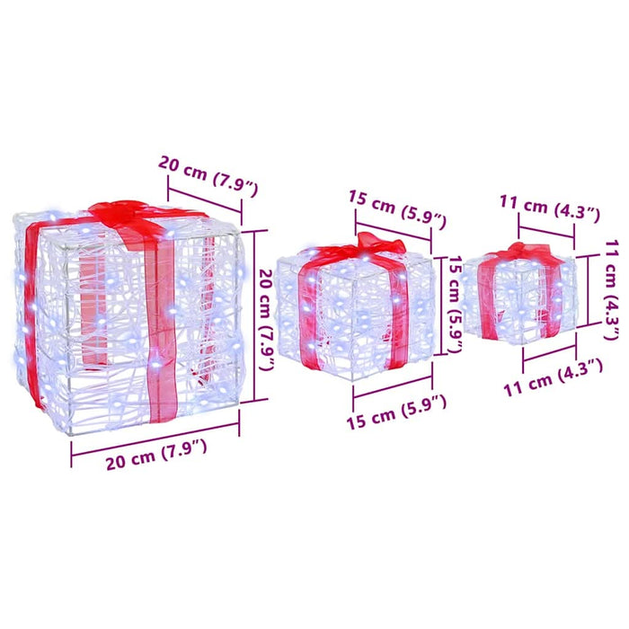 Cutie cadou cu 60 LED 3 pcs Alb rece 20 x 20 x 20 cm Acril - WALTI WALTI