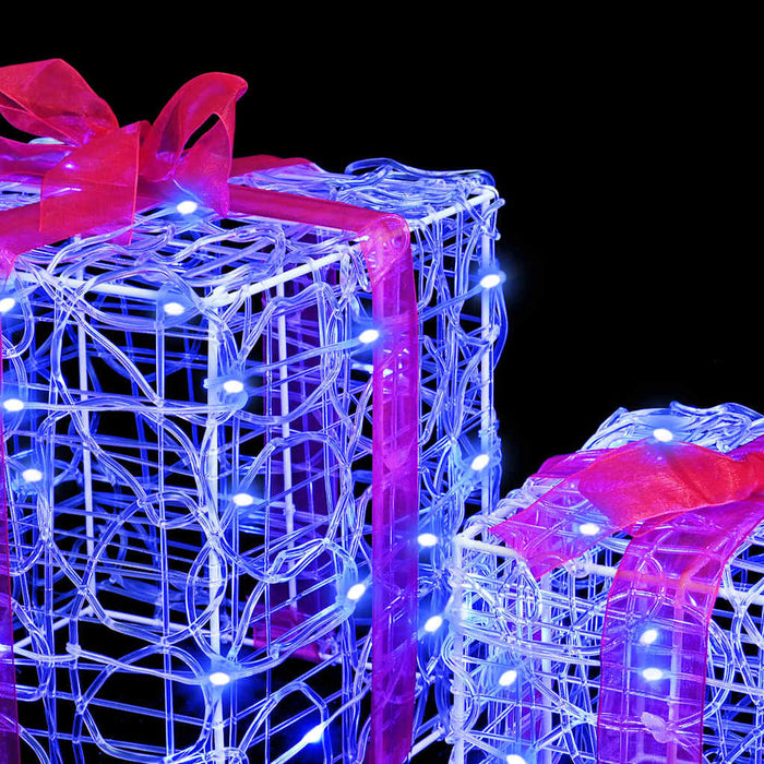 Cutie cadou cu 60 LED 3 pcs albastru 20 x 20 x 20 cm Acril - WALTI WALTI