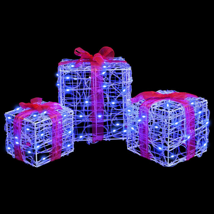 Cutie cadou cu 60 LED 3 pcs albastru 20 x 20 x 20 cm Acril - WALTI WALTI