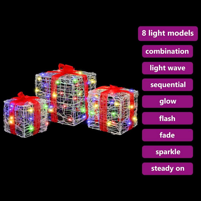 Cutie cadou cu 60 LED 3 pcs Multicolour 20 x 20 x 20 cm Acril - WALTI WALTI