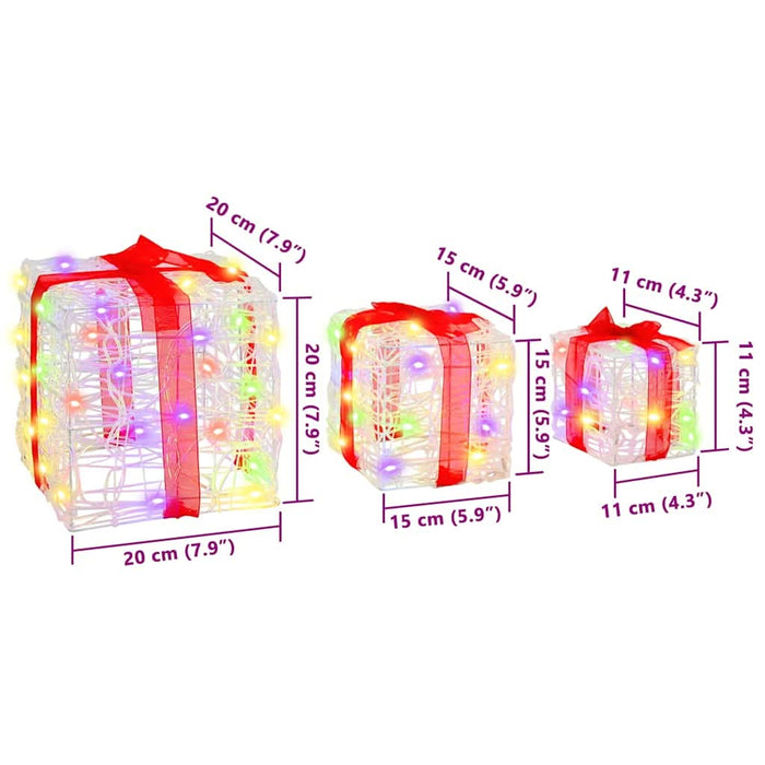 Cutie cadou cu 60 LED 3 pcs Multicolour 20 x 20 x 20 cm Acril - WALTI WALTI