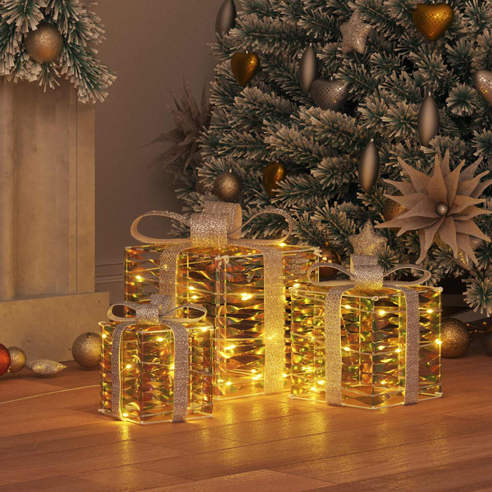 Cutie cadou cu 60 LED 3 pcs Alb cald 20 x 20 x 20 cm PET - WALTI WALTI