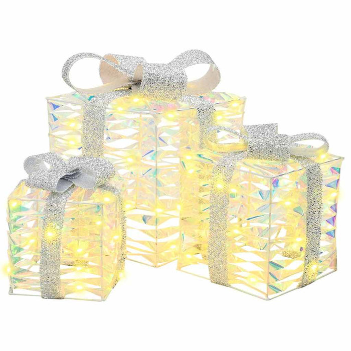 Cutie cadou cu 60 LED 3 pcs Alb cald 20 x 20 x 20 cm PET - WALTI WALTI