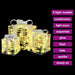 Cutie cadou cu 60 LED 3 pcs Alb cald 20 x 20 x 20 cm PET - WALTI WALTI