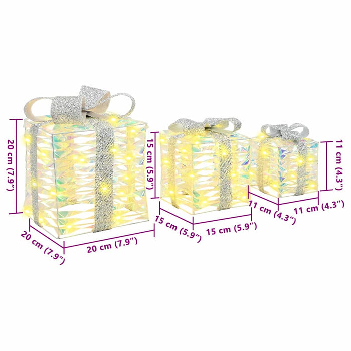 Cutie cadou cu 60 LED 3 pcs Alb cald 20 x 20 x 20 cm PET - WALTI WALTI
