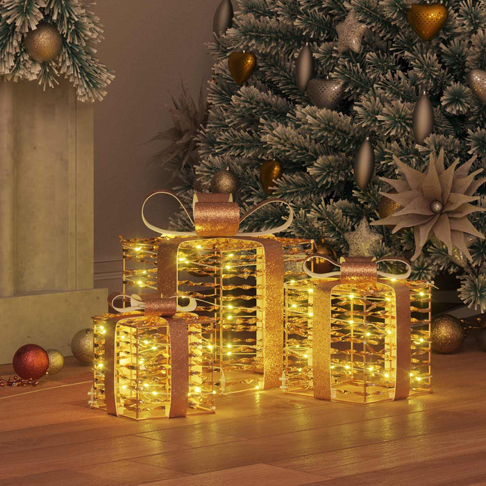 Cutie cadou cu 60 LED 3 pcs Alb cald 20 x 20 x 20 cm PET - WALTI WALTI