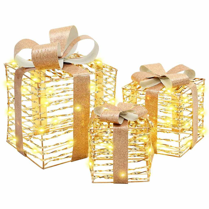 Cutie cadou cu 60 LED 3 pcs Alb cald 20 x 20 x 20 cm PET - WALTI WALTI
