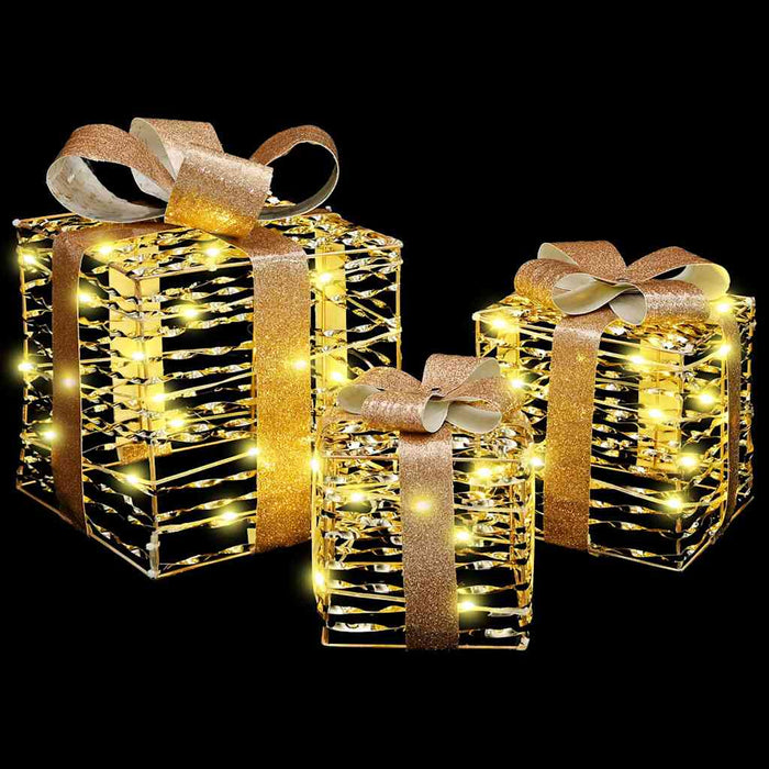 Cutie cadou cu 60 LED 3 pcs Alb cald 20 x 20 x 20 cm PET - WALTI WALTI