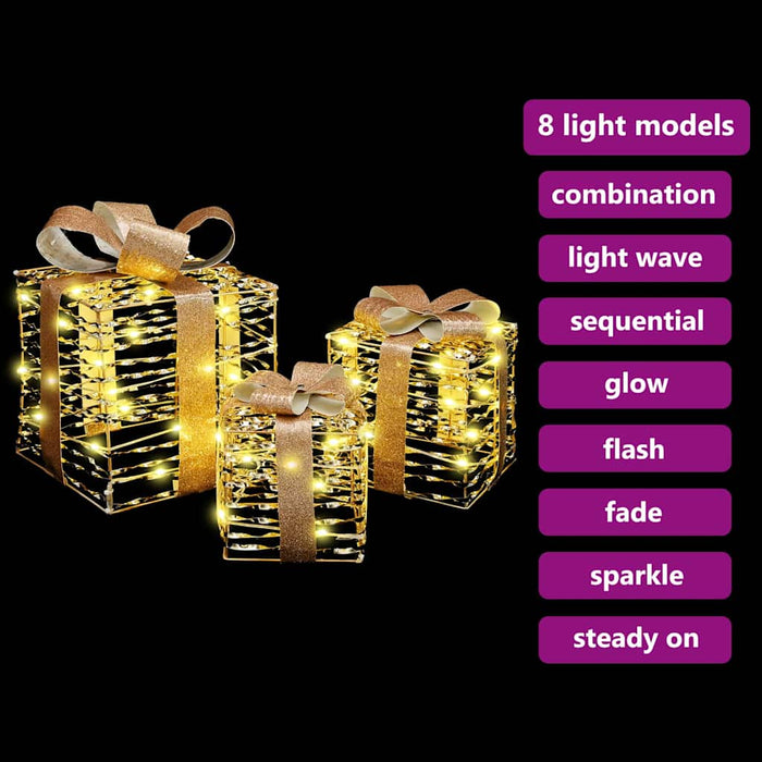 Cutie cadou cu 60 LED 3 pcs Alb cald 20 x 20 x 20 cm PET - WALTI WALTI