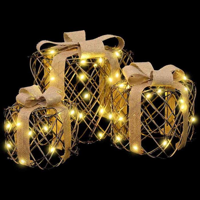 Cutie de cadou de Crăciun iluminată 3 buc. 150 LED-uri Alb cald - WALTI WALTI