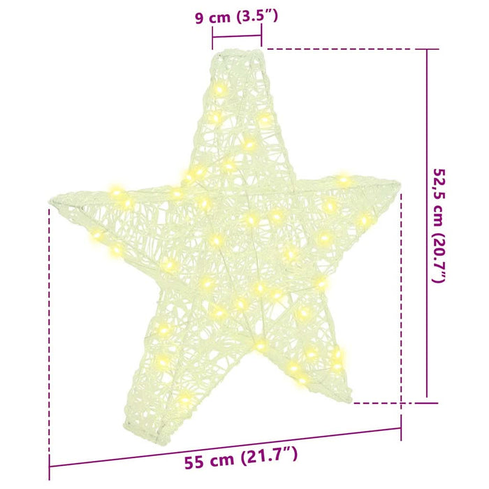 Stea 3D cu 50 LED Alb cald 55 x 53.5 x 10 cm Acril - WALTI WALTI