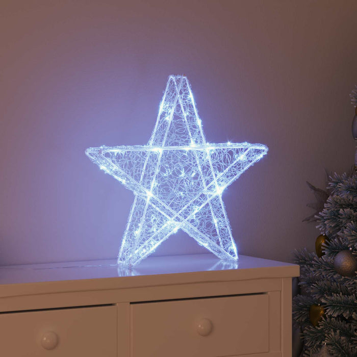 Stea 3D cu 50 LED Alb rece 55 x 53.5 x 10 cm Acril - WALTI WALTI