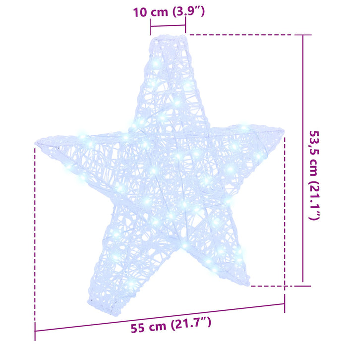 Stea 3D cu 50 LED Alb rece 55 x 53.5 x 10 cm Acril - WALTI WALTI