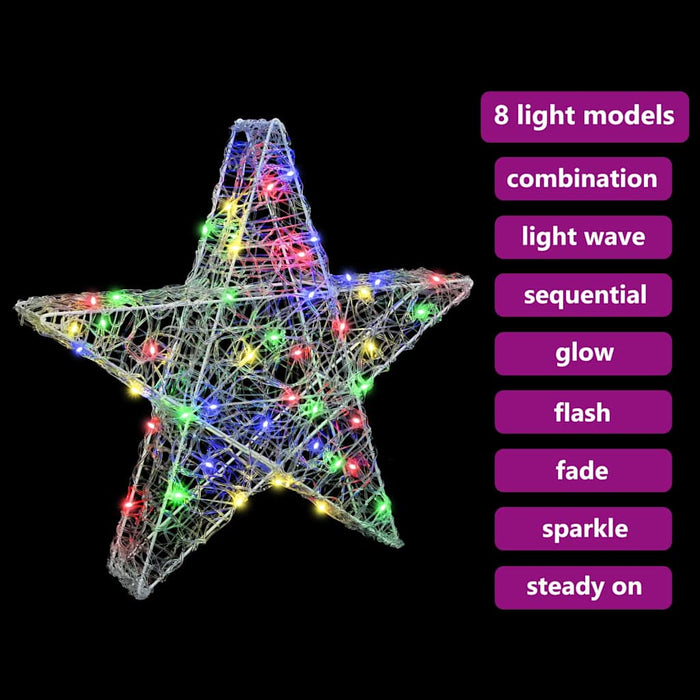 Stea 3D cu 50 LED Multicolour 55 x 53.5 x 10 cm Acril - WALTI WALTI