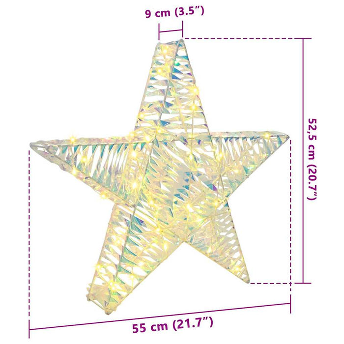 Stea 3D cu 50 LED Alb cald 55 x 52.5 x 9 cm PET - WALTI WALTI