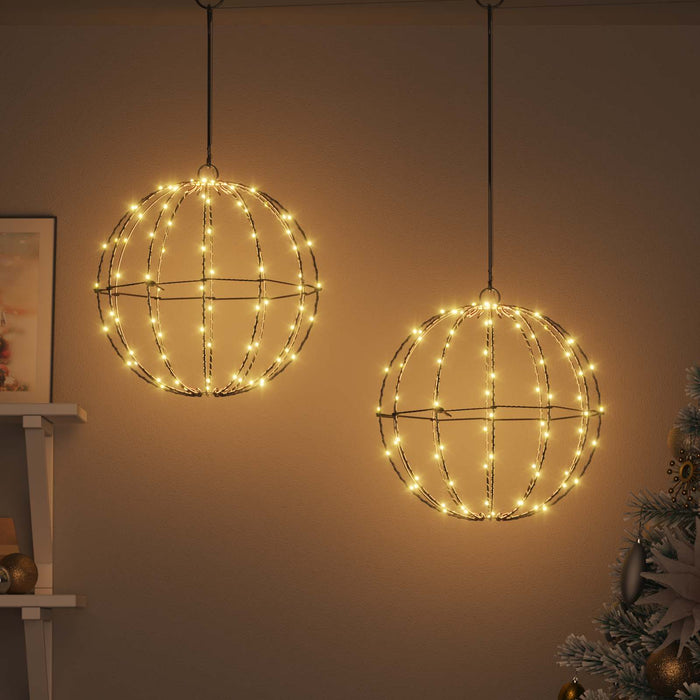 Bola cu 192 LED 2 pcs Alb cald 30 x 30 x 32 cm Metal - WALTI WALTI