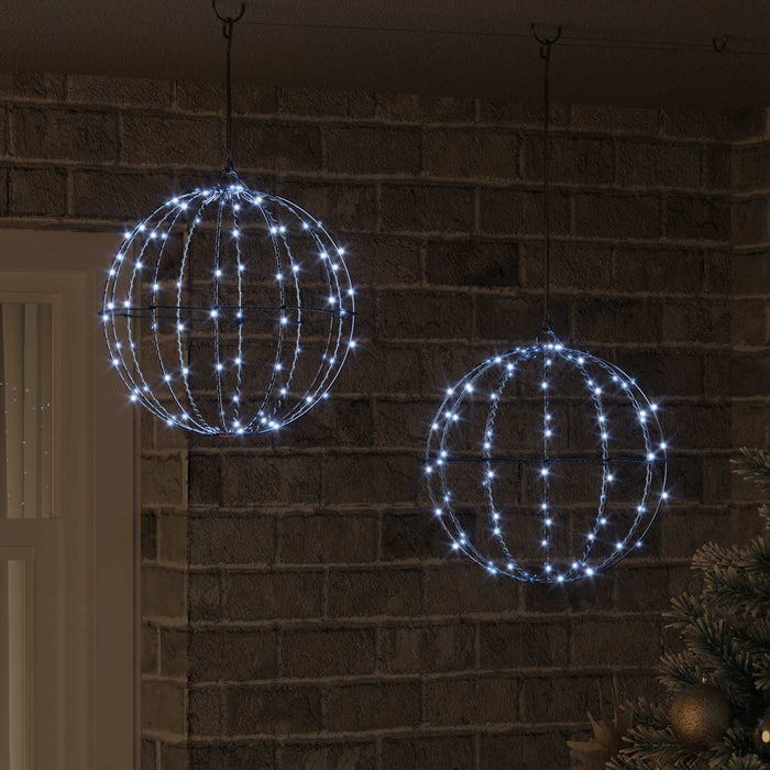Bola 2 buc. Alb rece 30 x 30 x 32 cm Metal 192 LED-uri WALTI