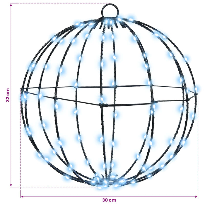 Bola 2 buc. Alb rece 30 x 30 x 32 cm Metal 192 LED-uri WALTI