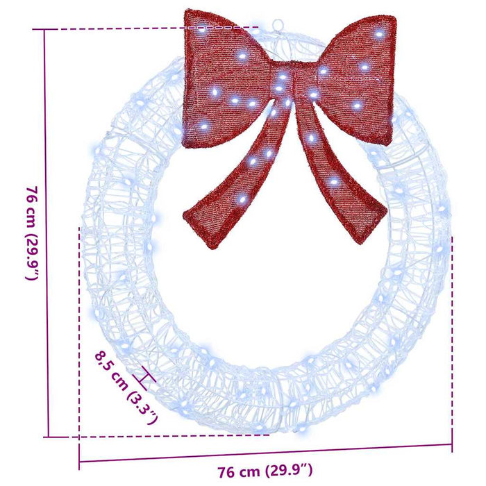 Coroană cu lumini cu bandă LED Alb rece 75 cm Acril - WALTI WALTI