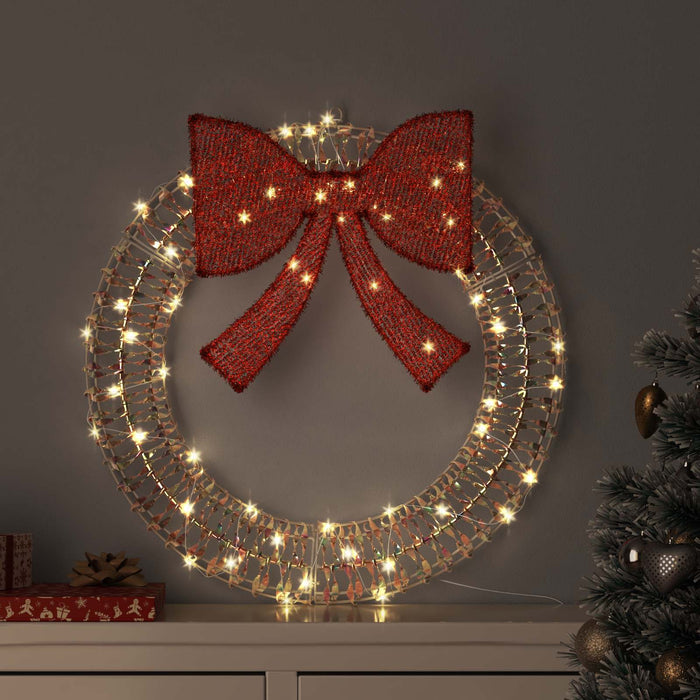 Coroană cu 60 LED Alb cald 76 x 76 x 8 cm PET - WALTI WALTI