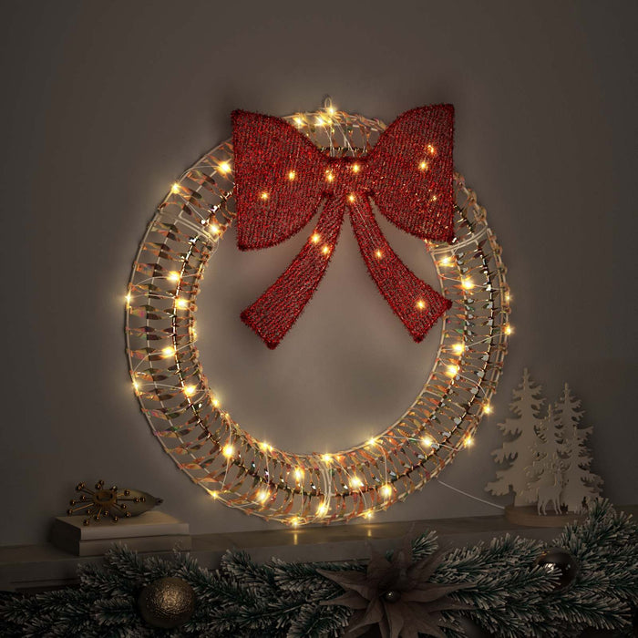 Coroană cu 60 LED Alb cald 76 x 76 x 8 cm PET - WALTI WALTI