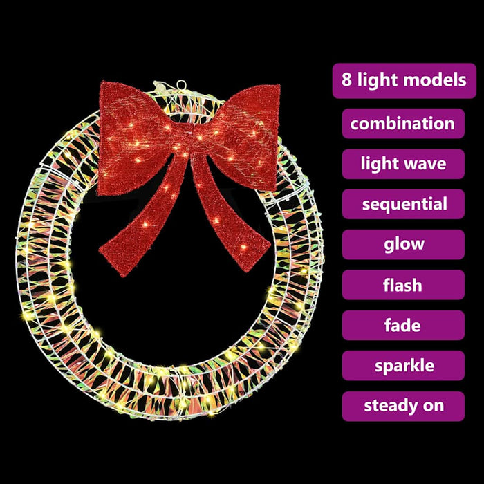 Coroană cu 60 LED Alb cald 76 x 76 x 8 cm PET - WALTI WALTI